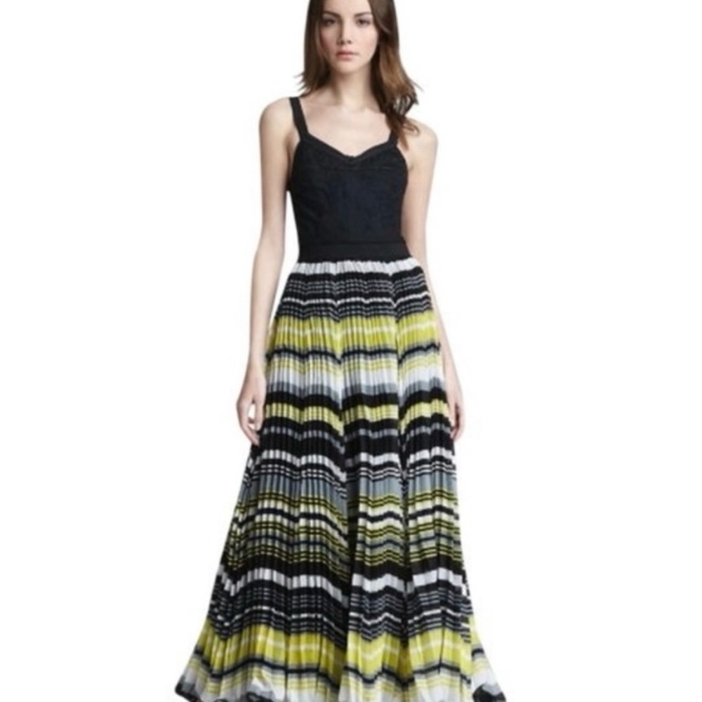 Free People Black & Yellow Bustier Maxi Dress